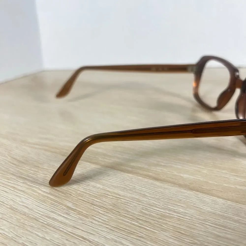 Vintage USS 4 1/2 - 5 3/4 USS 50-20 Eyeglasses Full Rim Frames ONLY Brown